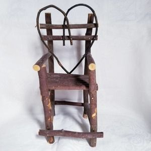 Handmade One of a kind Heart Miniature Bear Chair